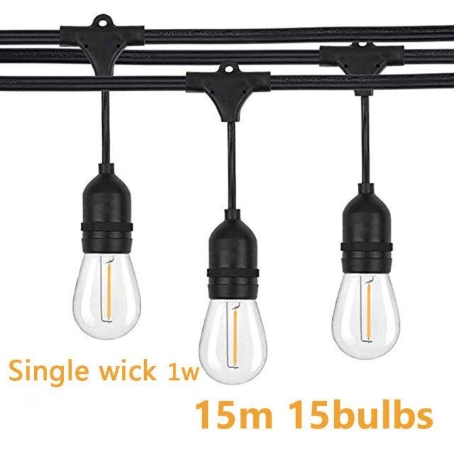IP65 LED String Lights Retro Edison Filament Bulb Bright Daylight White Antique LED Filament Bulbs For Party Outdoor Garden Holiday Wedding Light String